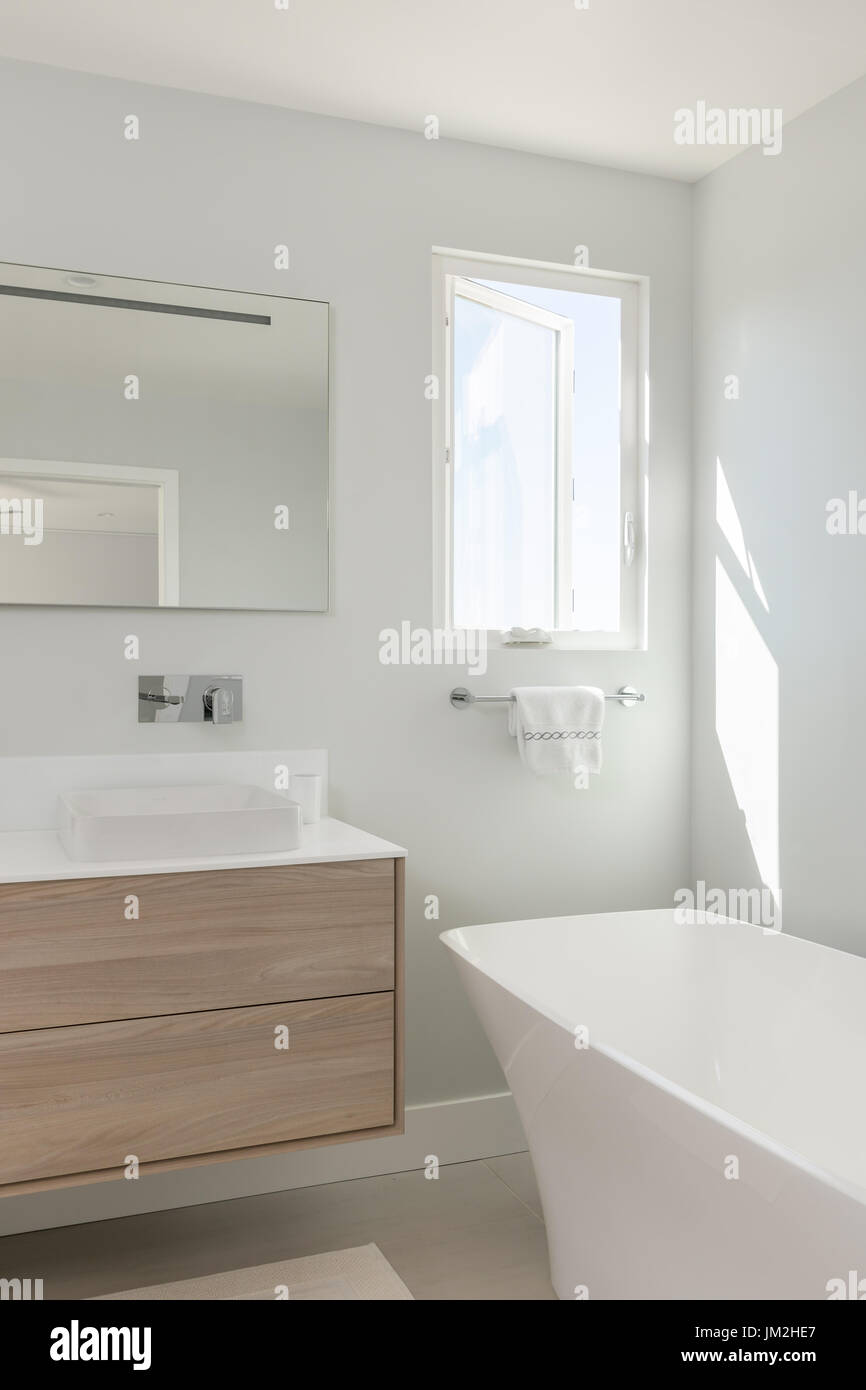 Bathroom tub and vanity Stock Photo