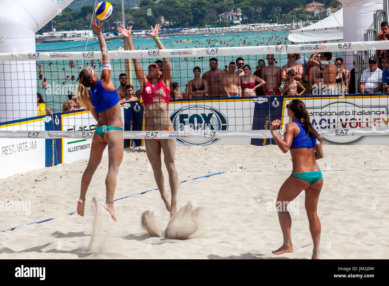 Athletes during the final of the Italian Championship Beach Volley on July  23, 2017 in Mondello Beach, Italy Stock Photo - Alamy