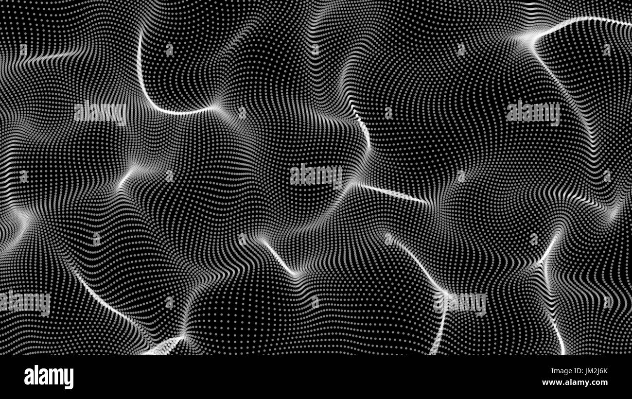 white abstract waves on black background - shape made of dots - free ...