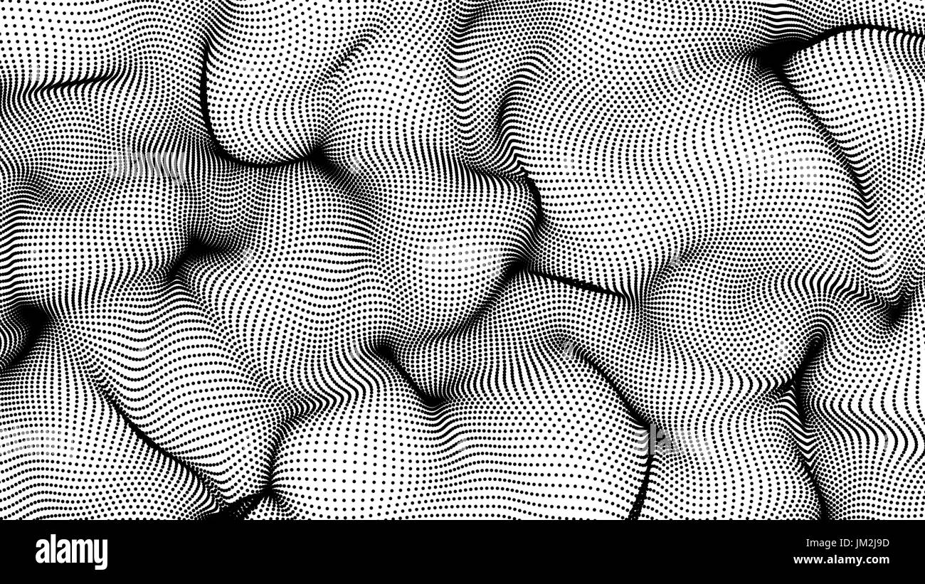 black abstract waves on white background - shape made of dots - free ...