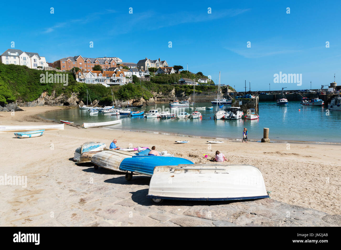 the harbour at newquay in cornwall, england, uk. Stock Photo