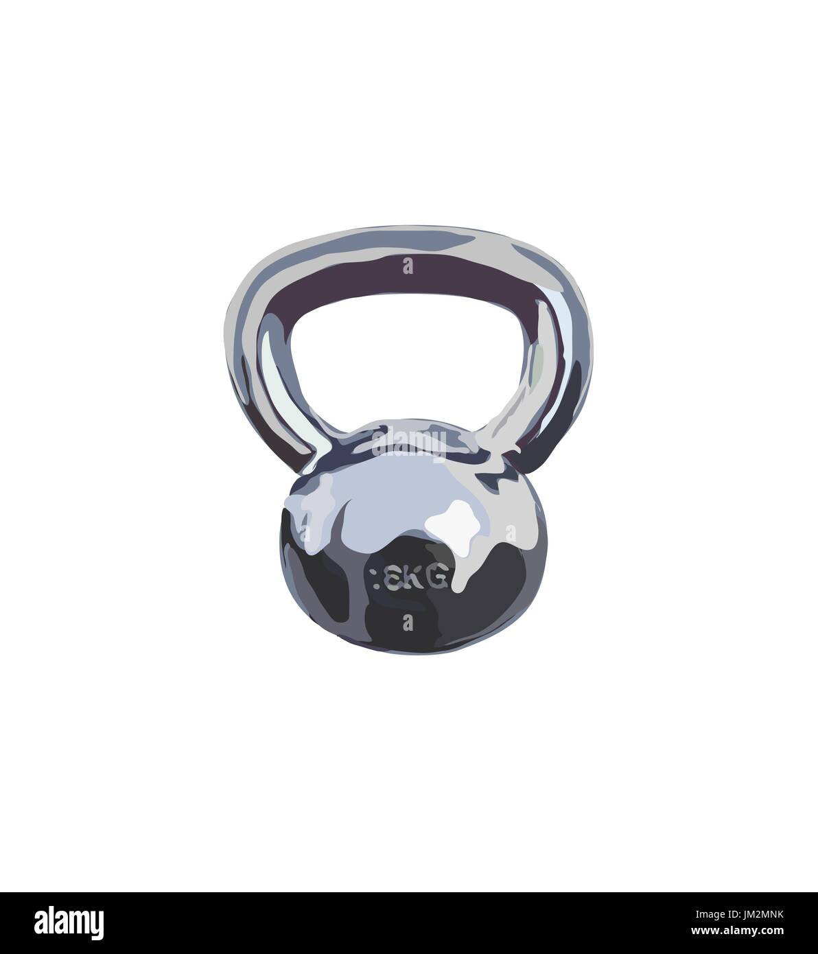 16 kg black kettle-bell isolated on a white background. vector ...
