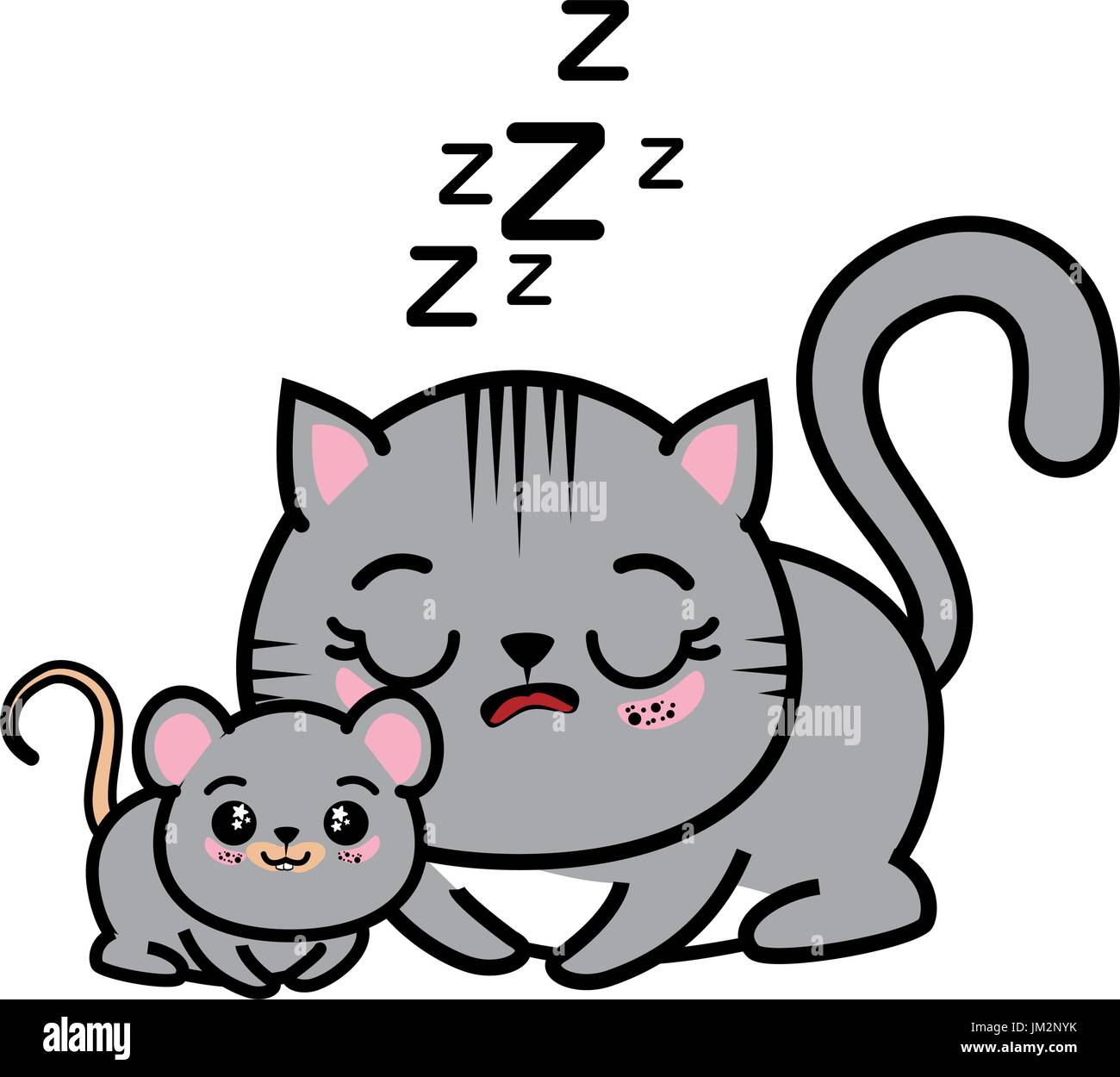 isolated cat and mouse icon vector illustration graphic design Stock Vector