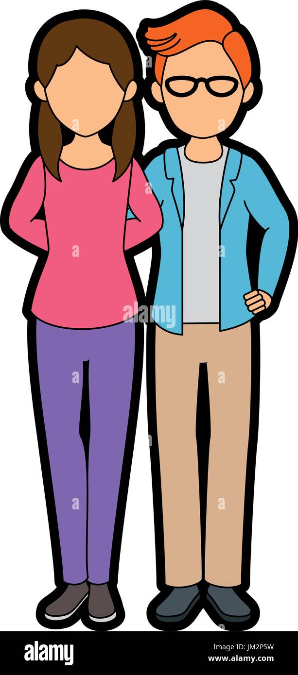 isolated young couple icon vector illustration graphic design Stock ...