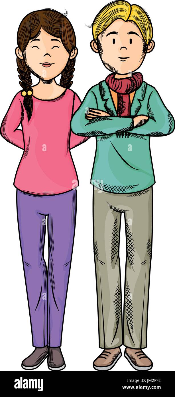 isolated young couple icon vector illustration graphic design Stock ...