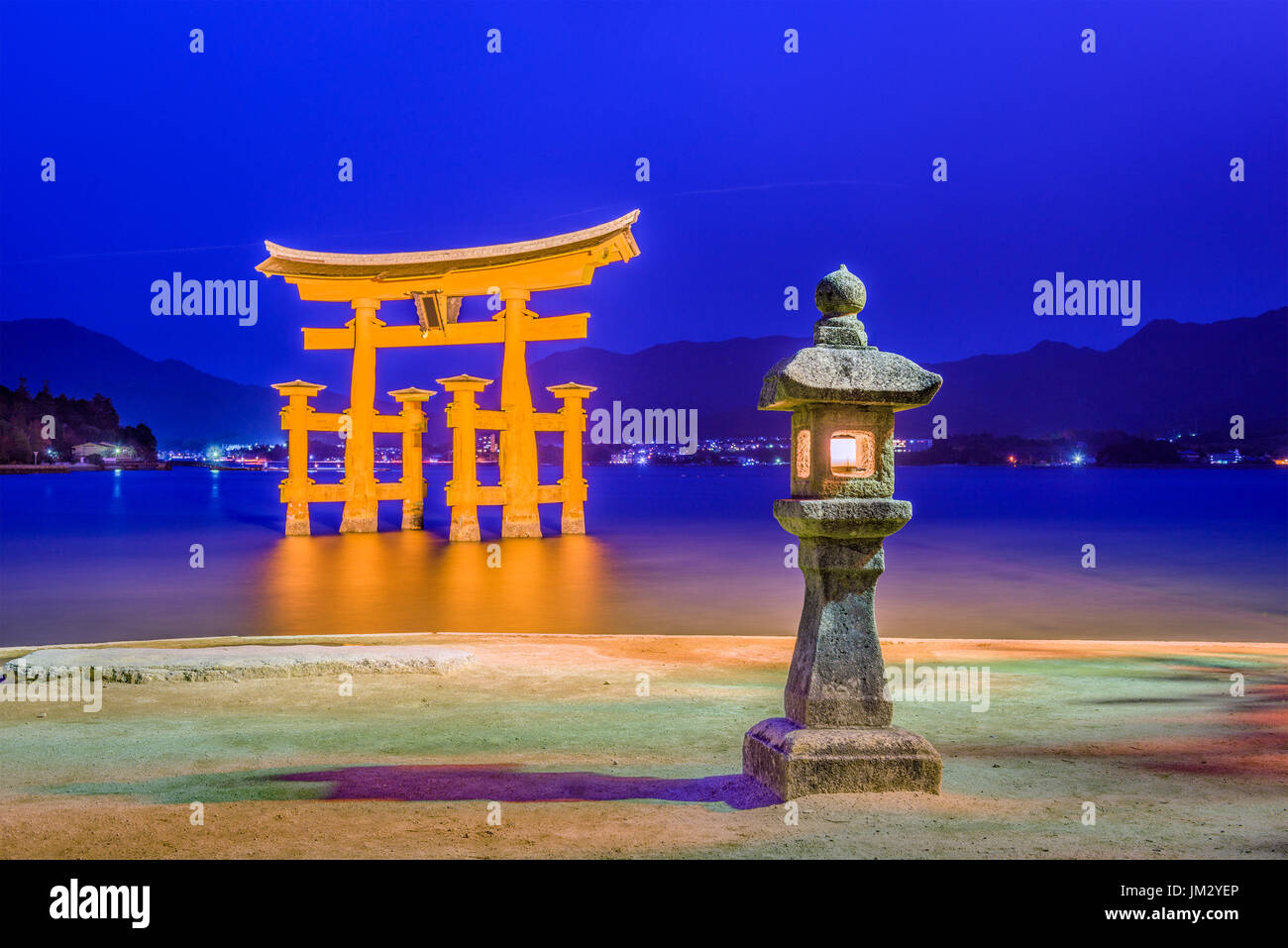 Miyajima, Hiroshima, Japan at the Floating Gate. Stock Photo