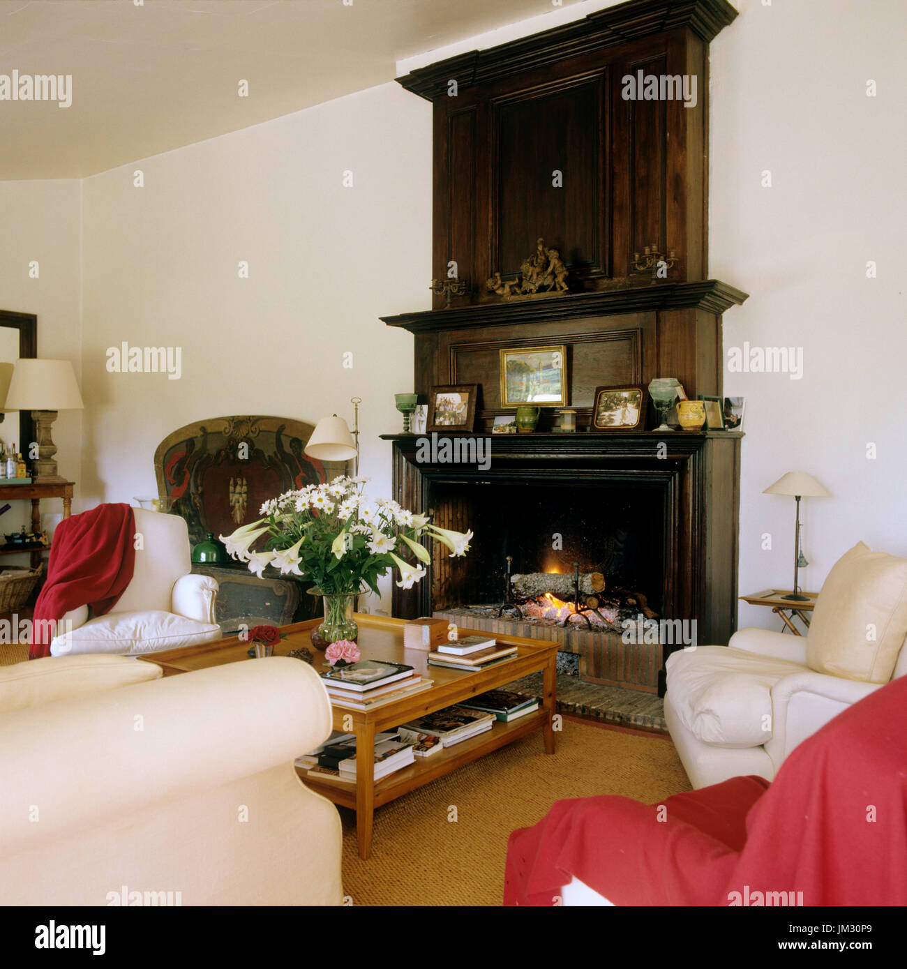 Rustic style living room Stock Photo - Alamy