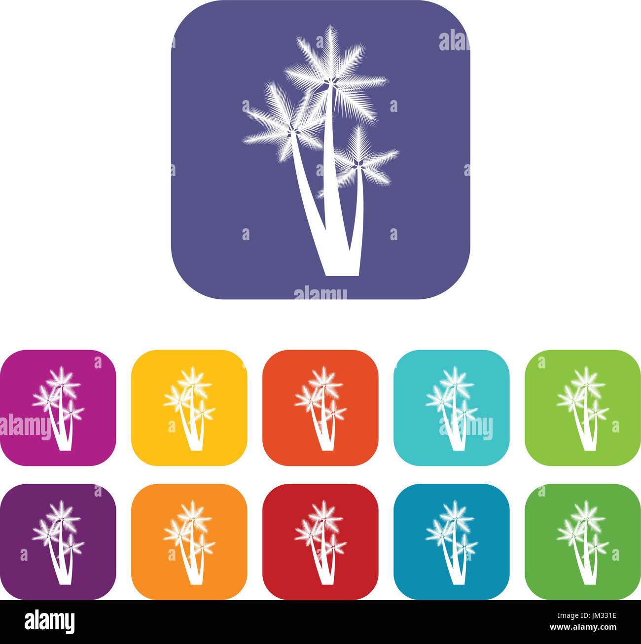 Three tropical palm trees icons set Stock Vector Image & Art - Alamy