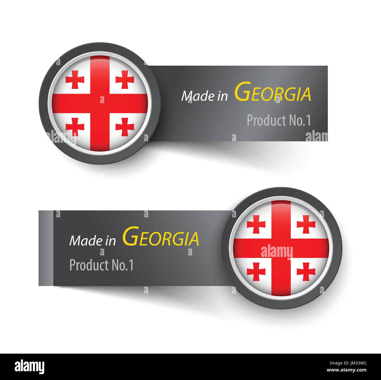 Flag icon and label with text made in Georgia Stock Vector Image & Art ...