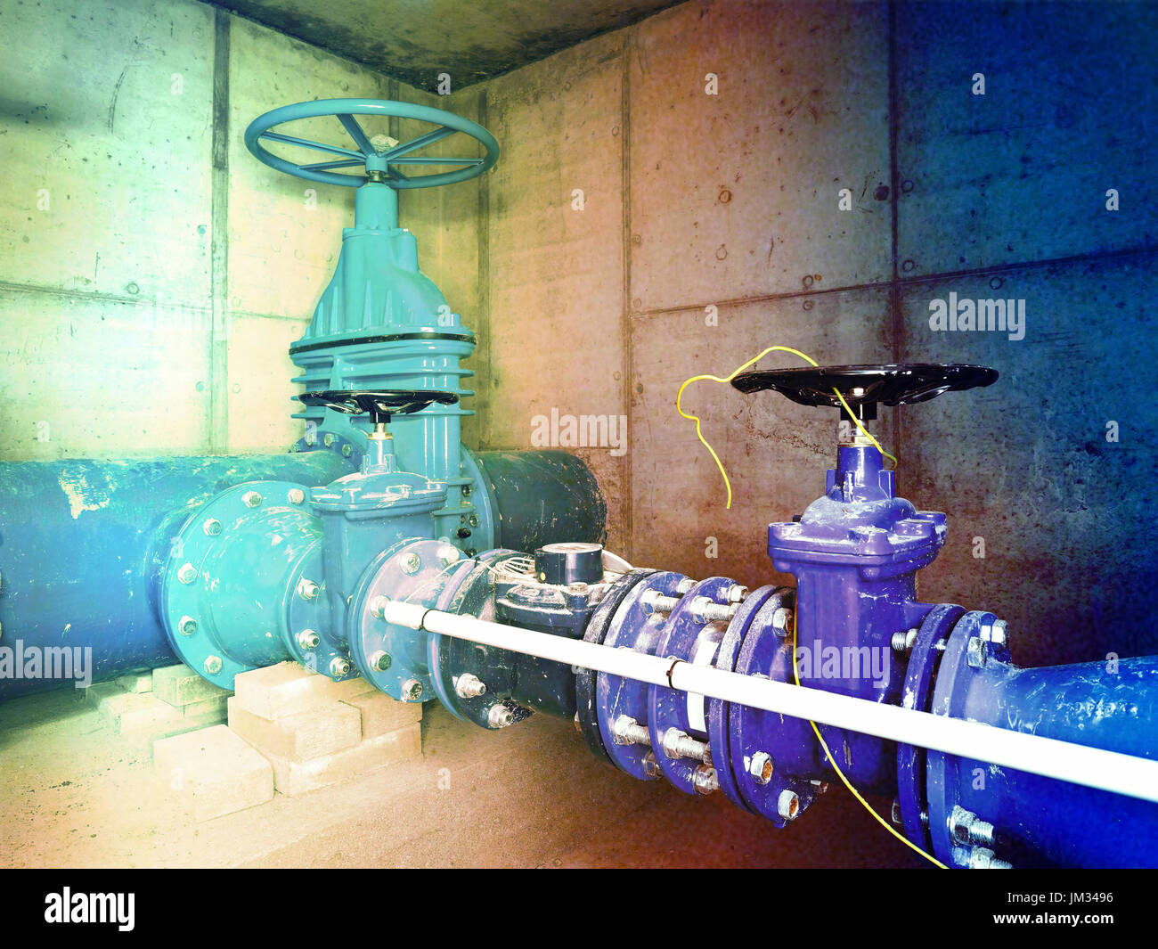 Film grain effect. The main City underground water shafts. 500mm large