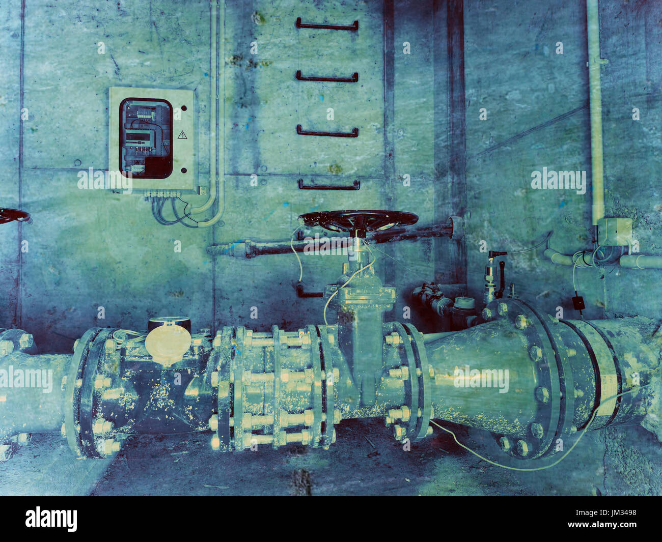 Film grain effect. The main City underground water shafts. 500mm large