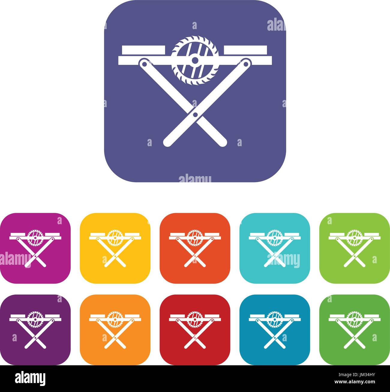 Power saw bench icons set Stock Vector Image & Art - Alamy