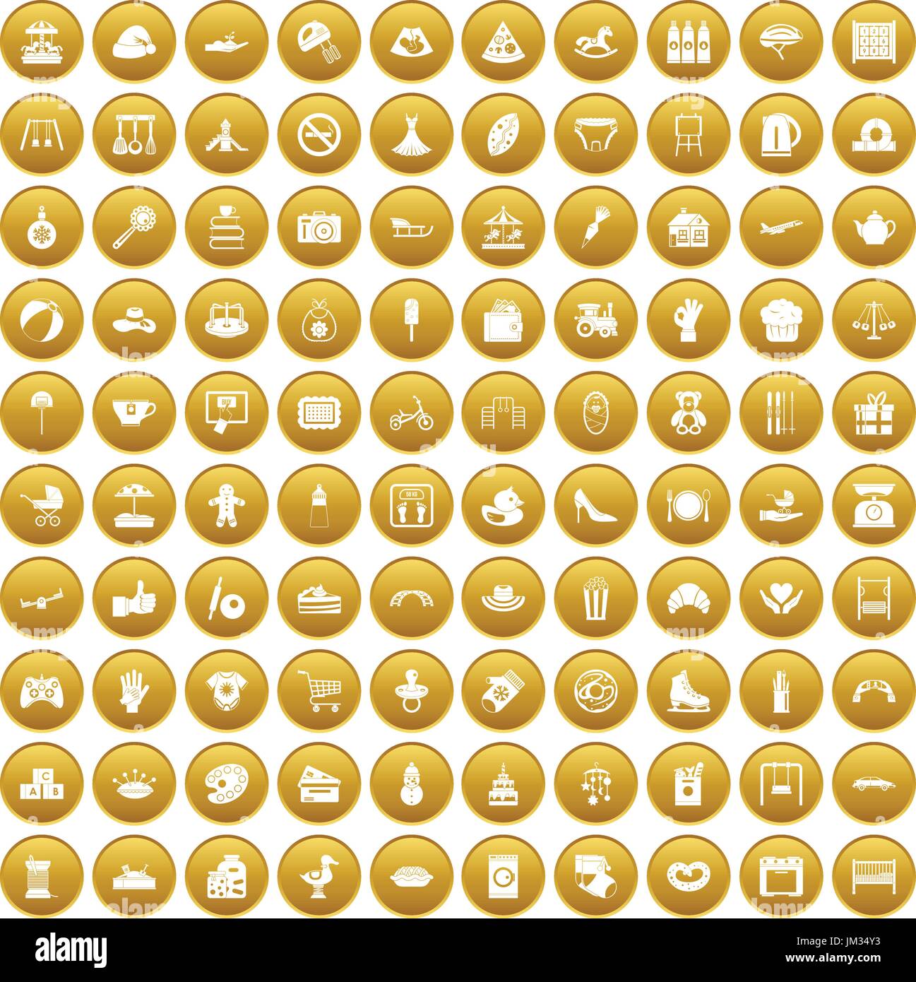 100 mother and child icons set gold Stock Vector Image & Art - Alamy
