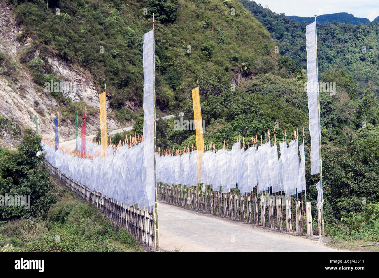 Buddhist Prayer Flags - Bhutan Stock Photo
