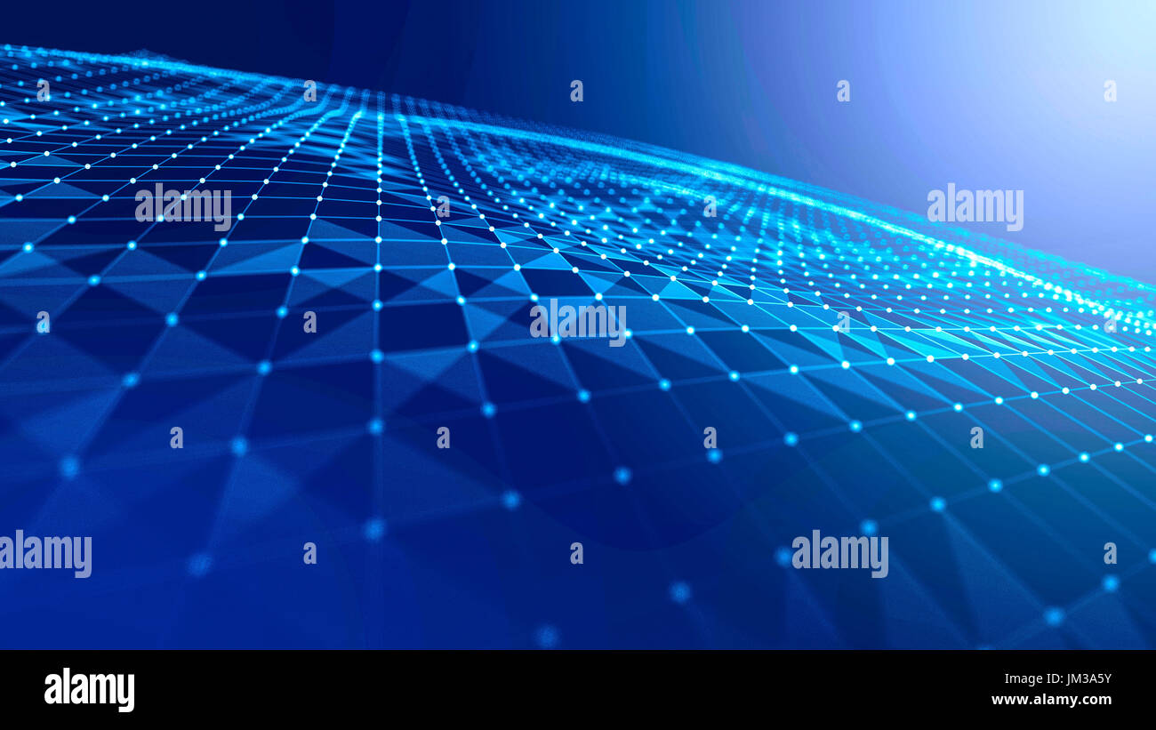 low poly abstract digital concept Stock Photo