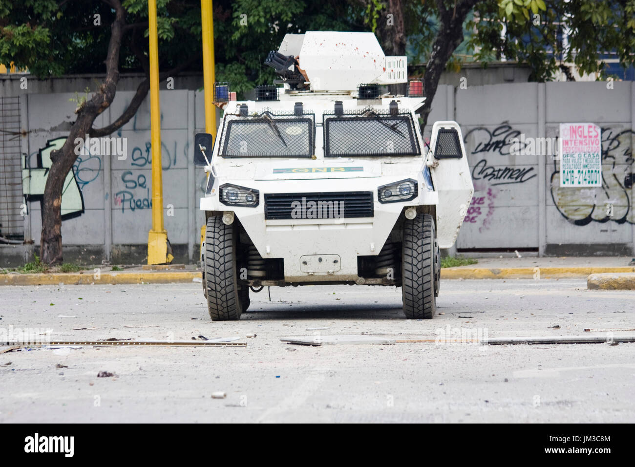 A Norinco VN-4 armored vehicle during a protest in Caracas Stock Photo