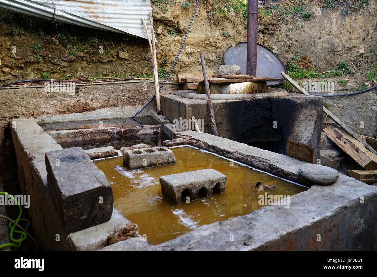 Jungshi Handmade Paper factory, fibers oacking in water,Thimphu, Bhutan Stock Photo