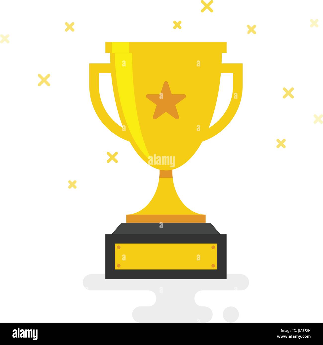 Trophy Cup Vector Flat Icon with star isolated on white background ...