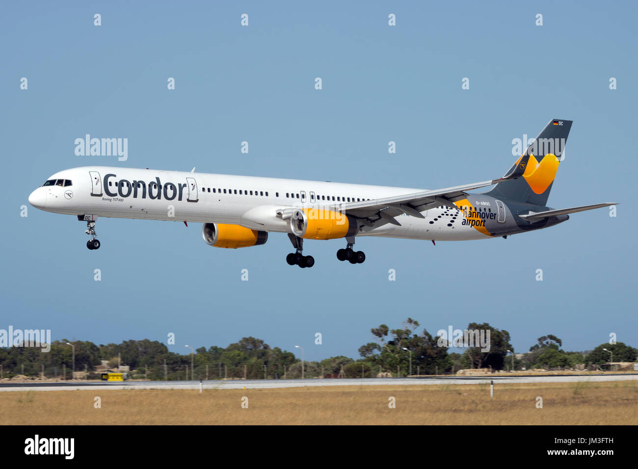 Condor Boeing 757-330 [D-ABOC] with Hannover Airport sticker Stock Photo  - Alamy