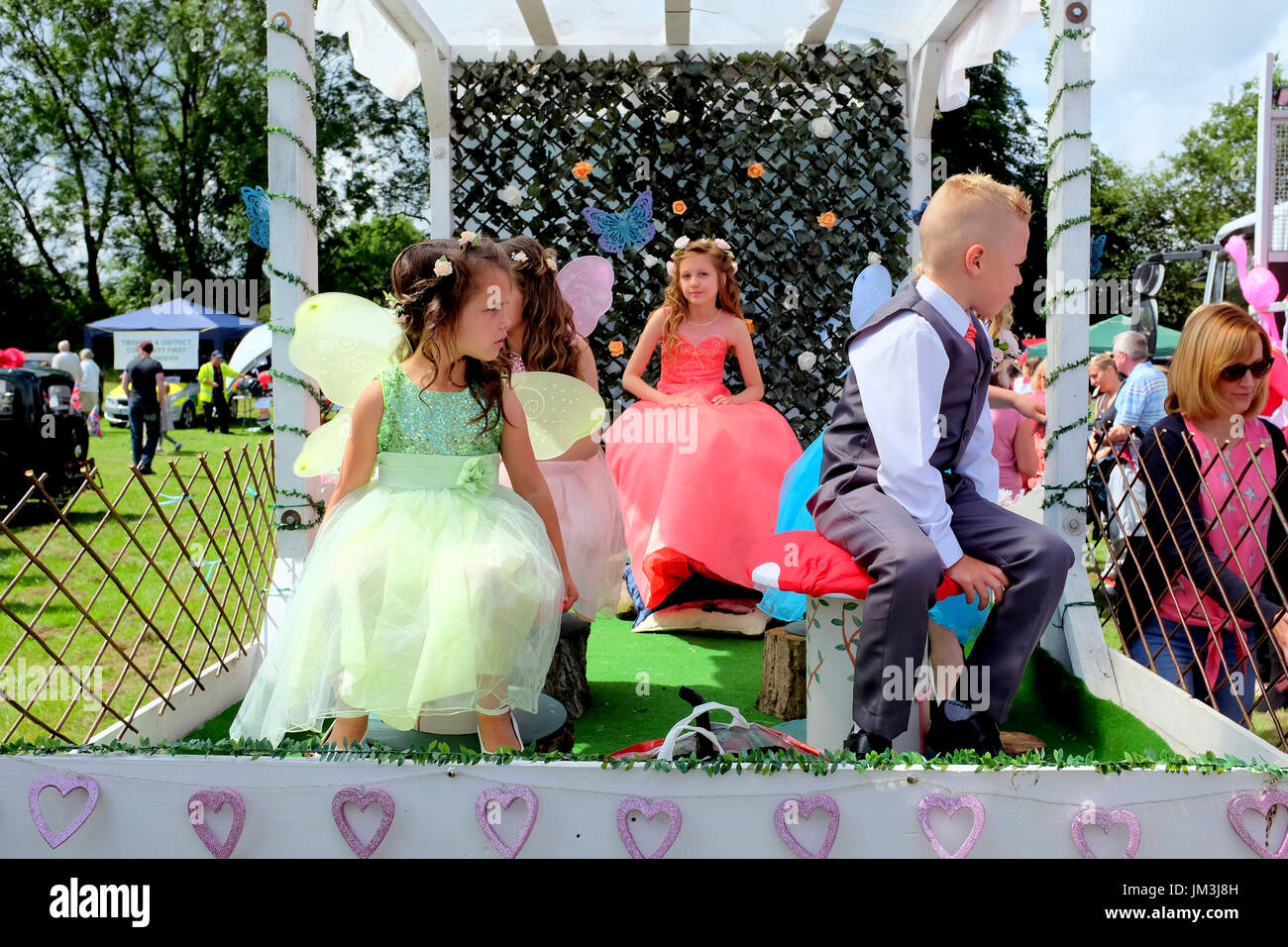 Tibshelf, Derbyshire, UK. July 22, 2017. The Carnival Queen and her