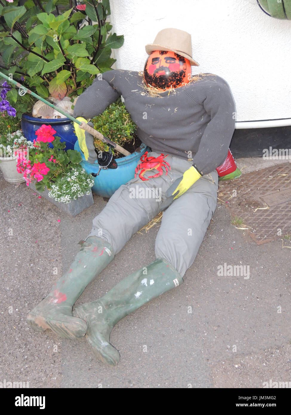 Scarecrows at Lympstone Open Gardens Weekend July 2017 Stock Photo