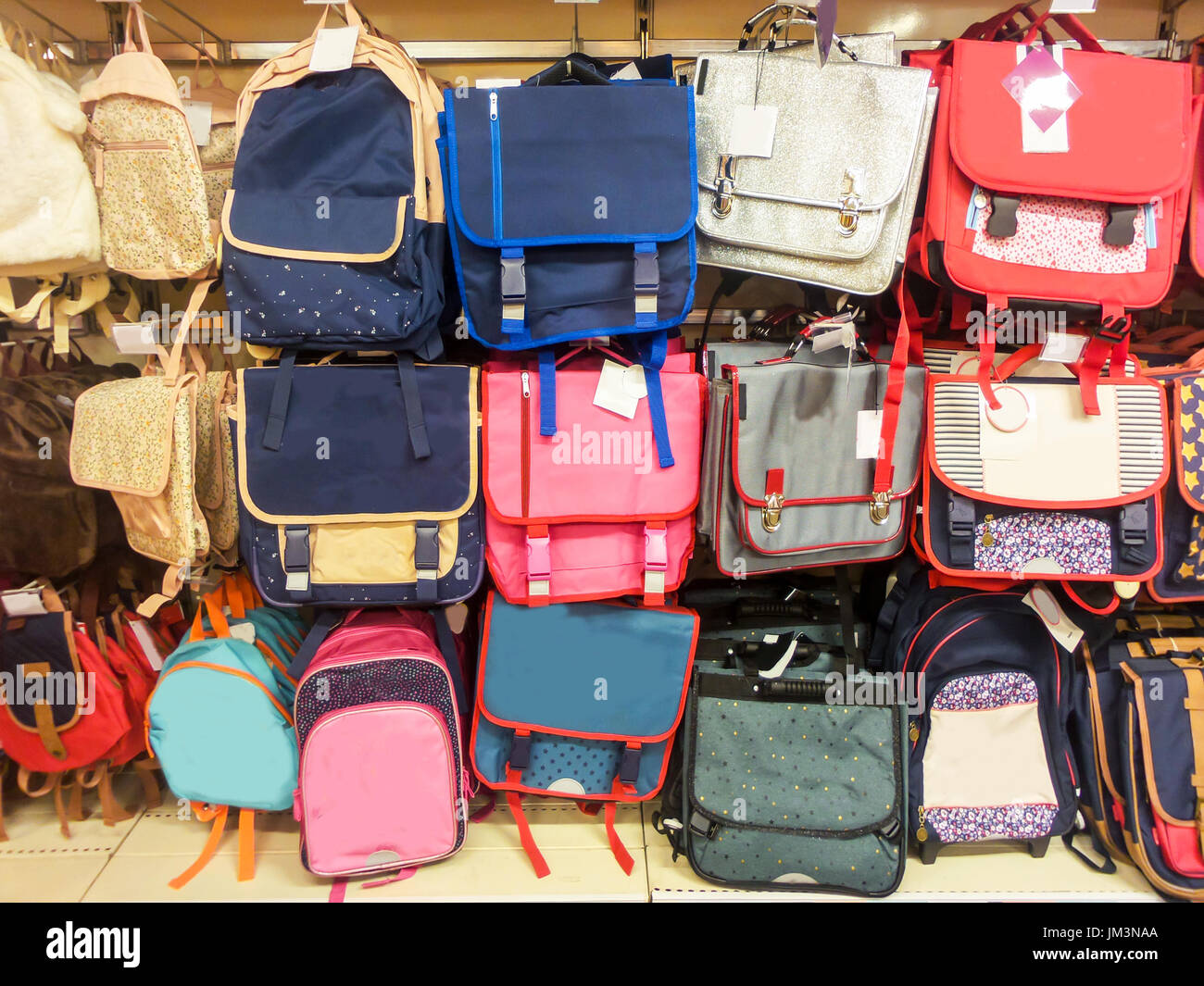 school-bags-in-a-supermarket-back-to-school-concept-stock-photo-alamy