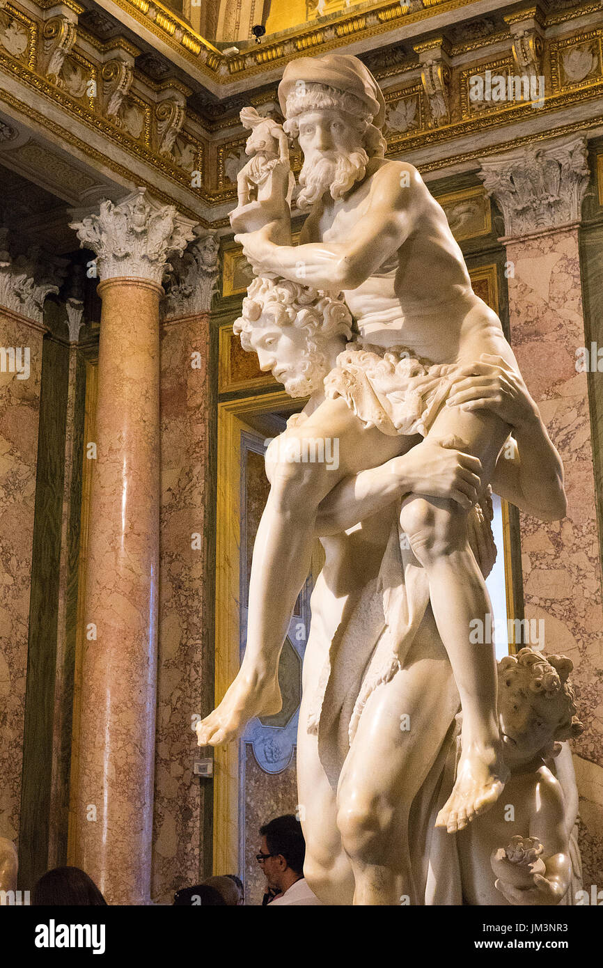 Aeneas carrying Anchises Stock Photo - Alamy