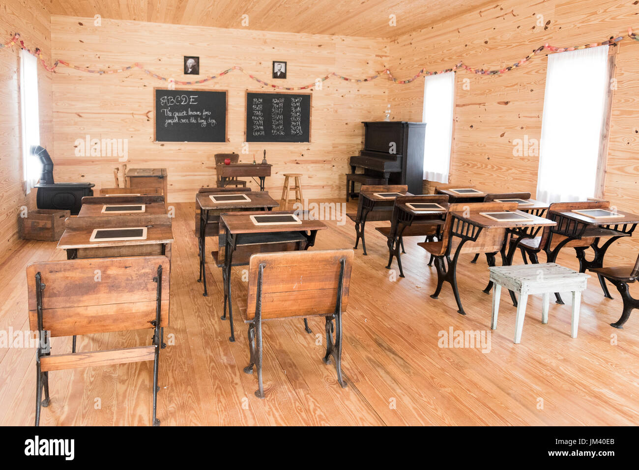 Replica old schoolhouse in the Pioneer Village in Kissimmee, Florida Stock Photo