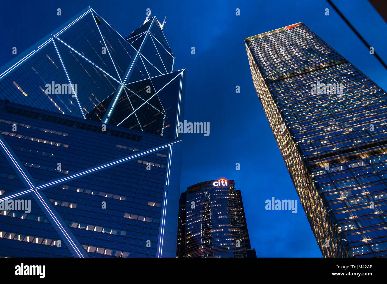 Bank china tower skyscraper night hi-res stock photography and images ...