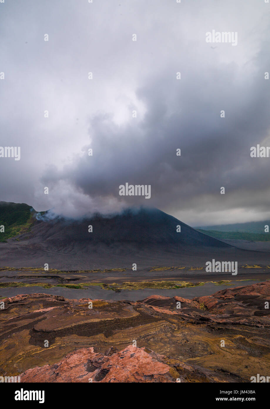 Eruption of mt Yasur volcano, Tanna island, Mount Yasur, Vanuatu Stock Photo