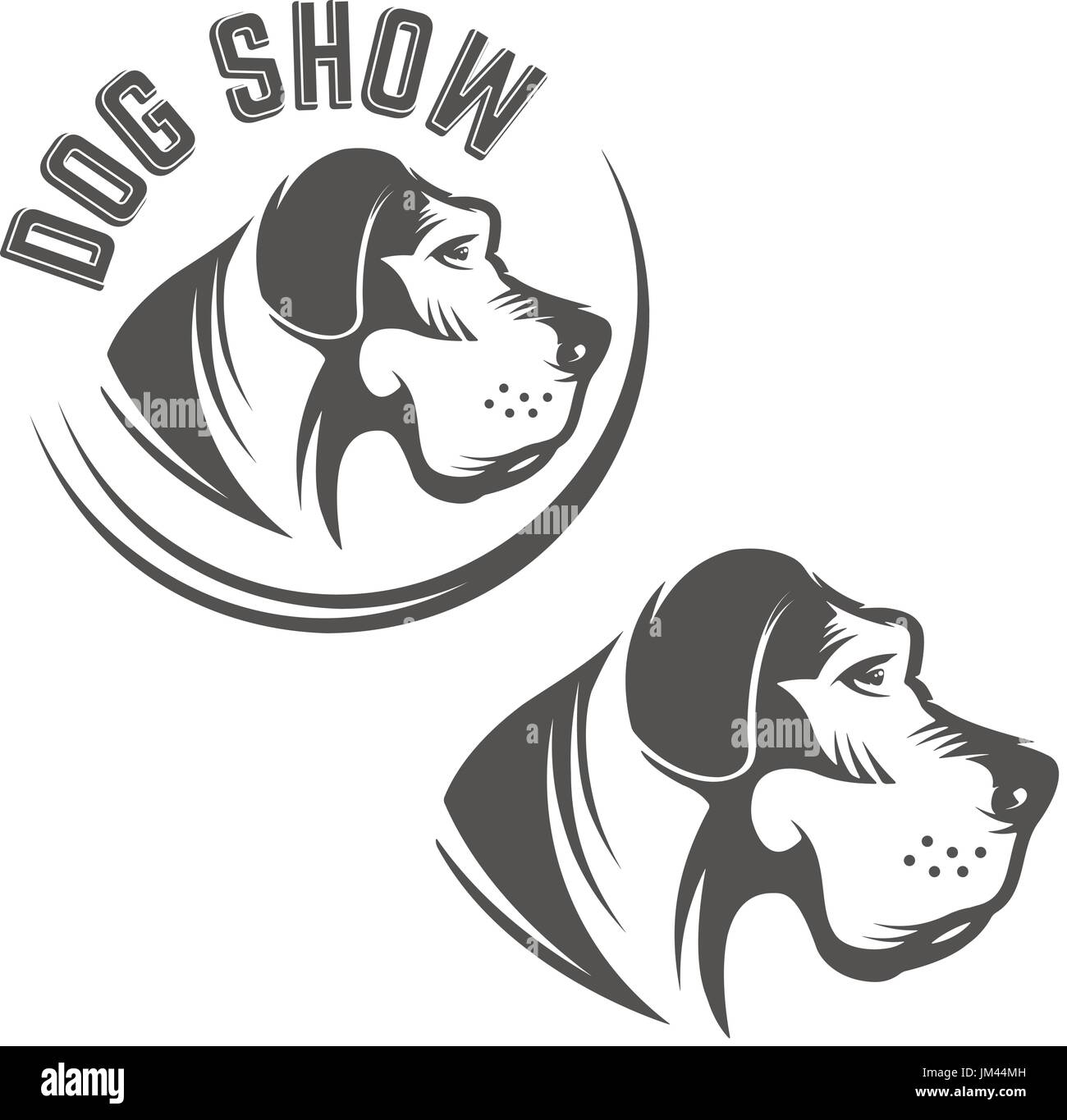 Set Of Dog Head Icons Isolated On White Background Dog Show
