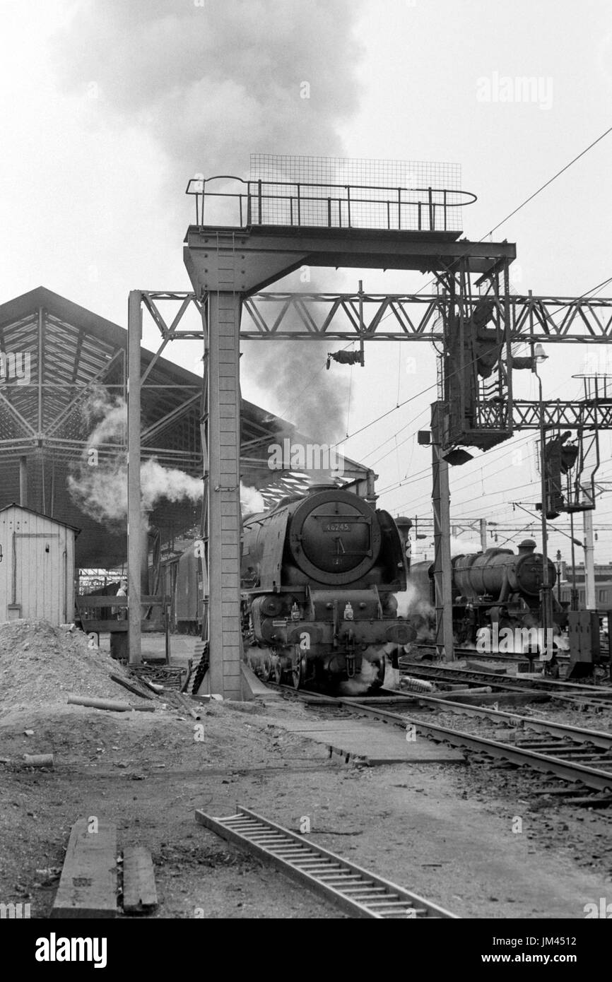 original british railways steam locomotive number 46245 city of london at rugby station england uk 1960s Stock Photo