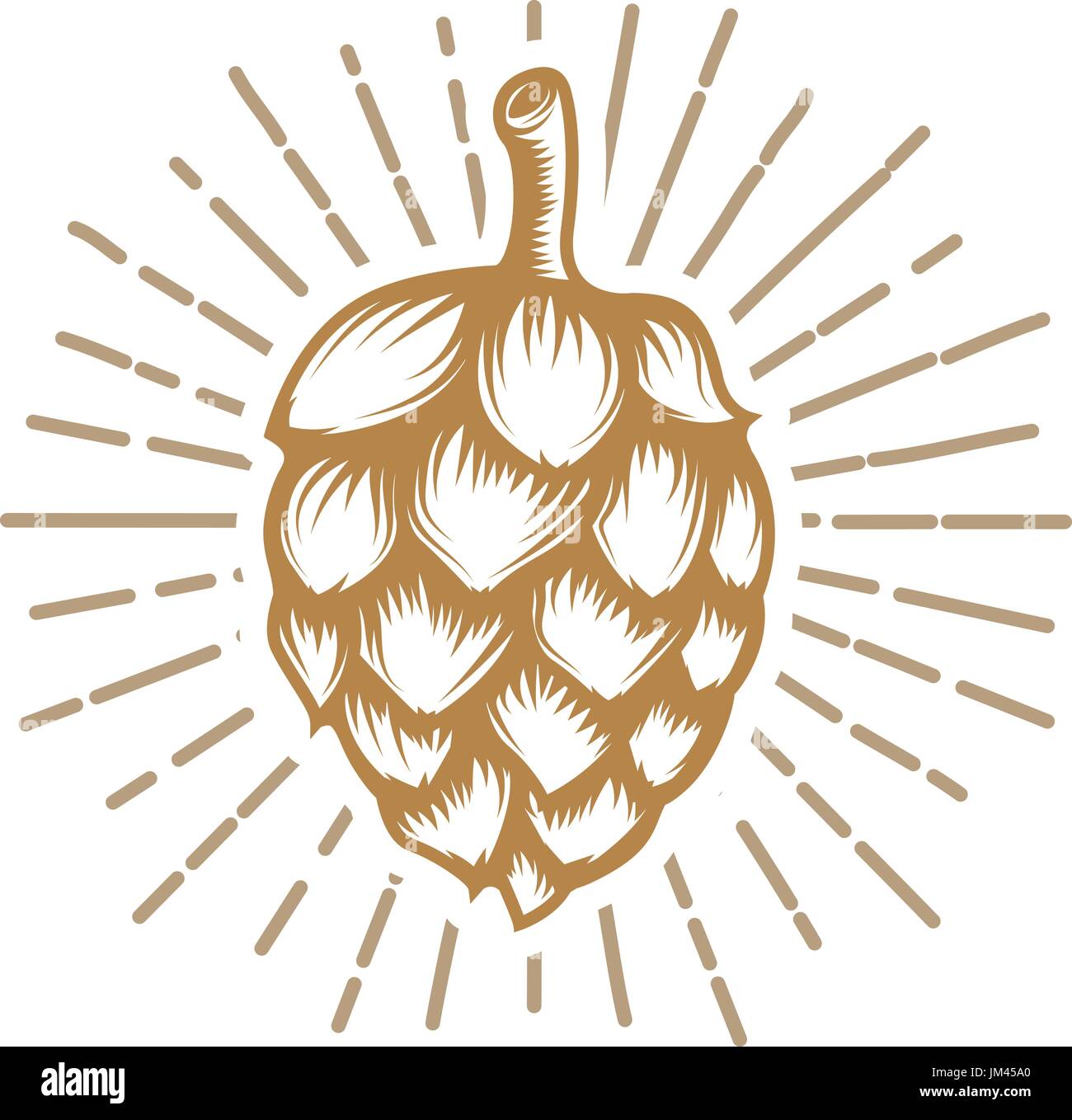 Abstract Hop Vector Hop illustration in golden style isolated on white background. Vector ...