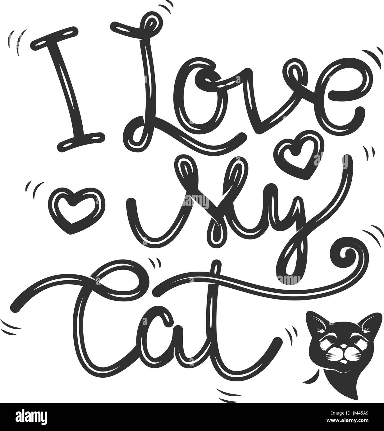 I love my cat icon isolated on white background Vector Image