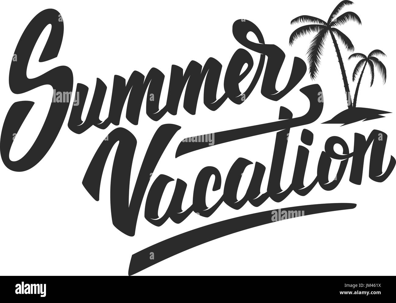Summer vacation. Hand drawn lettering phrase isolated on white