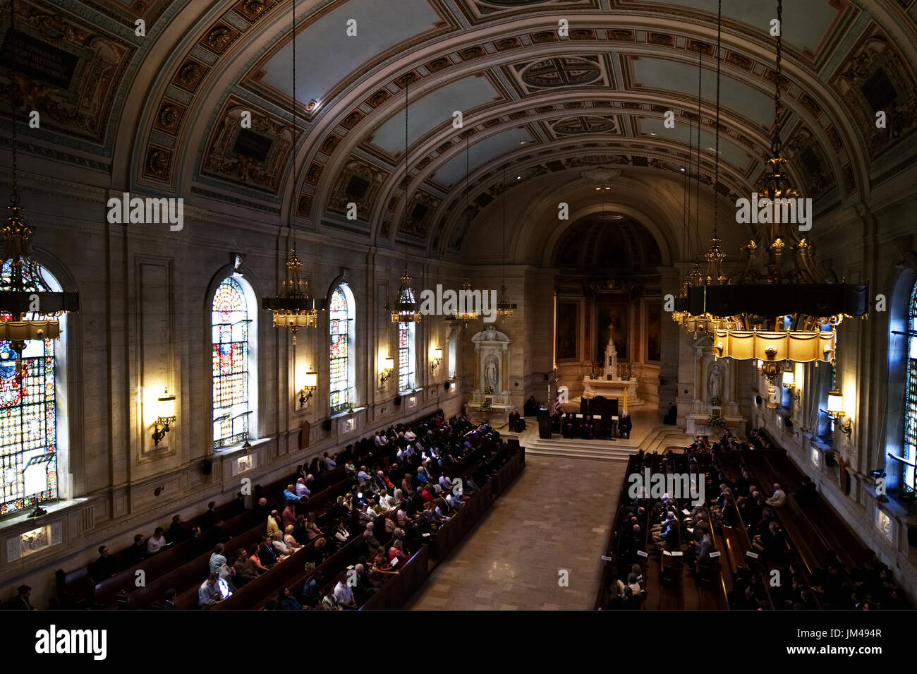 Seminary Interior Interior view from choir balcony, towards altar of St. Martin of Tours ...