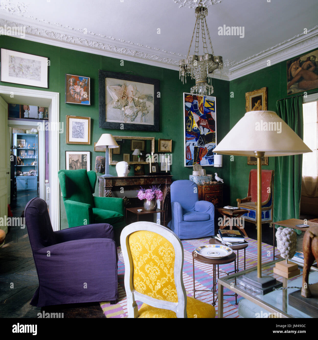 Bohemian style living room Stock Photo - Alamy