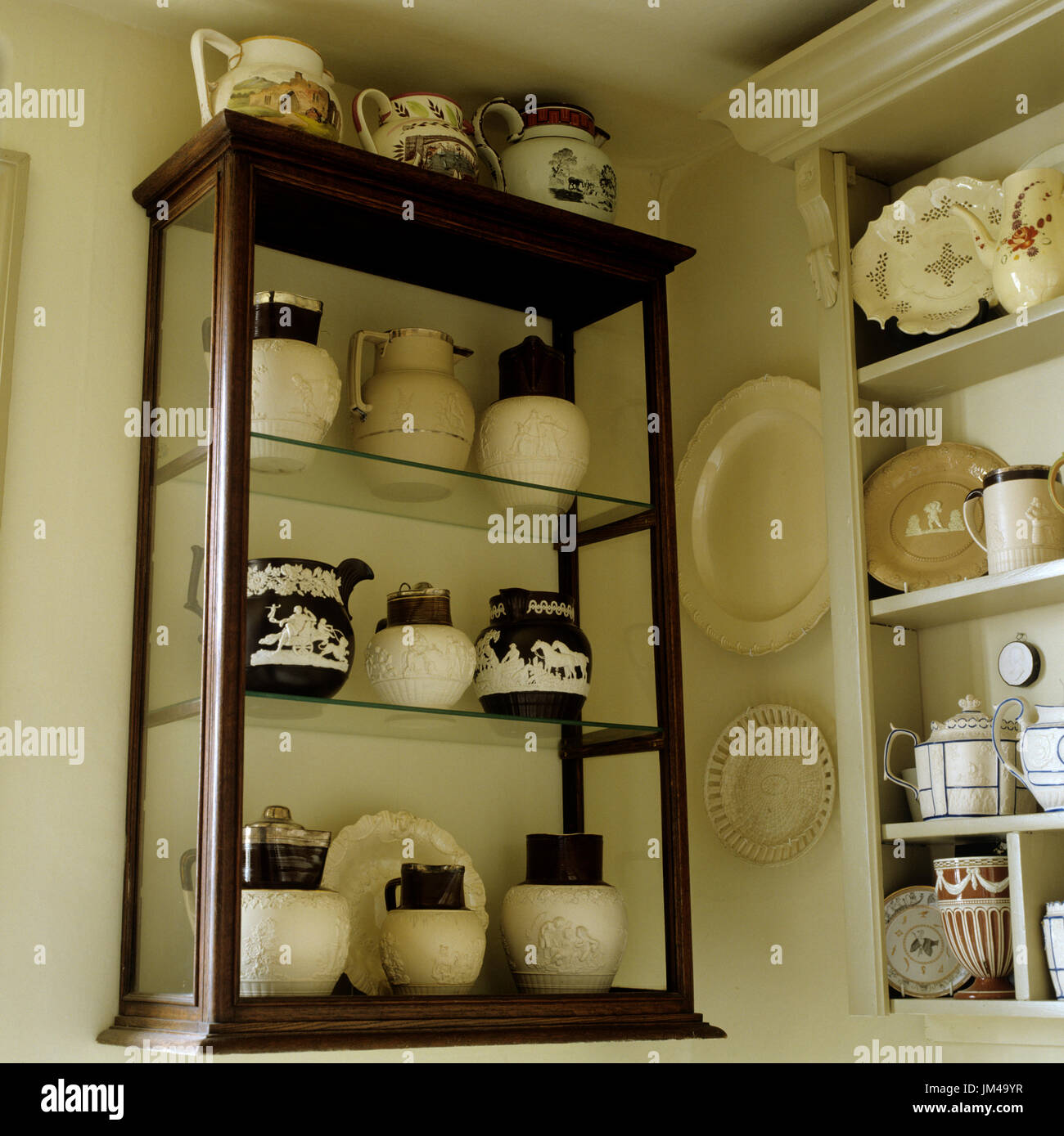 Display of tableware of shelving Stock Photo Alamy