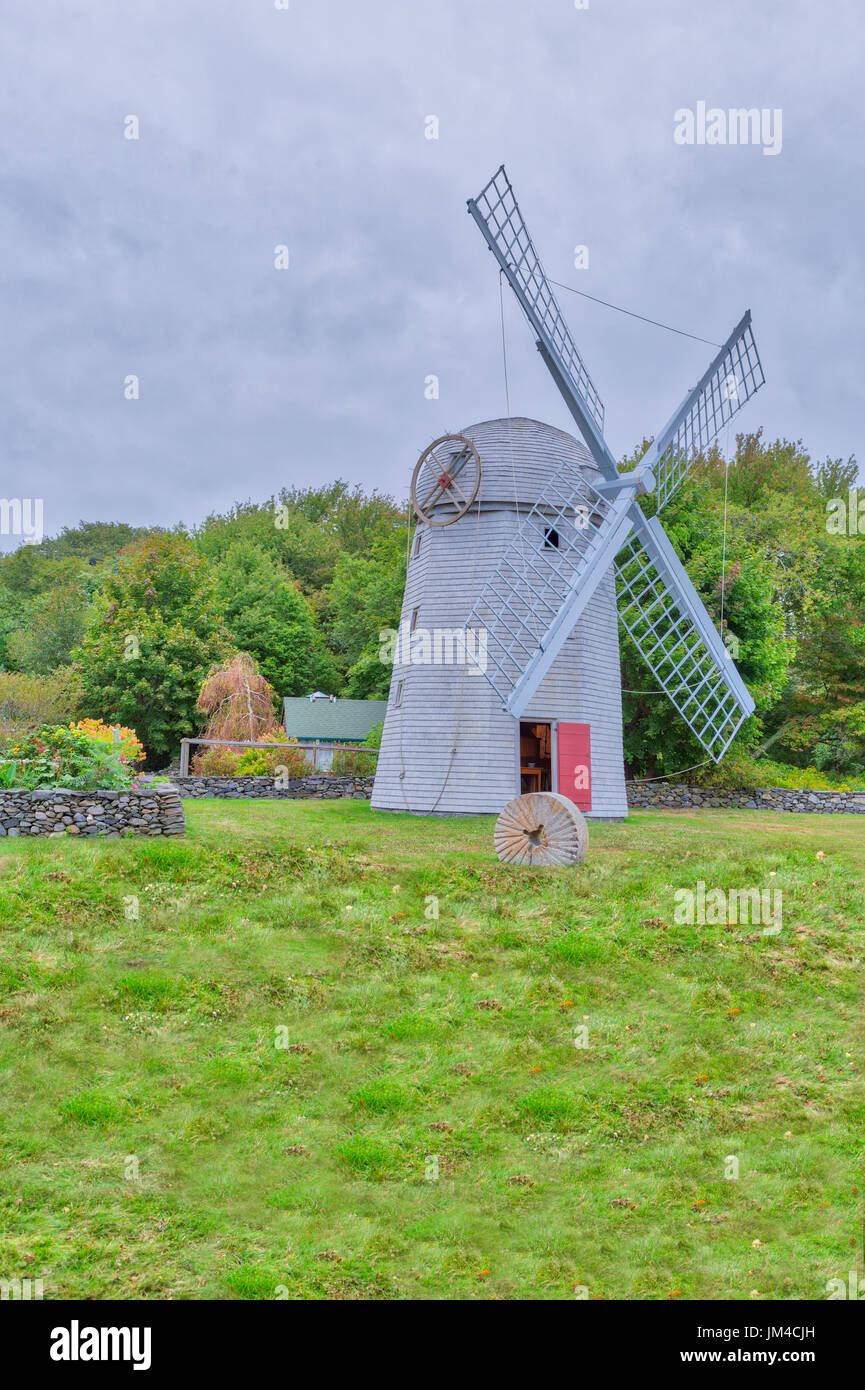 Jamestown Windmill is a smock mill in Jamestown, Rhode Island Stock