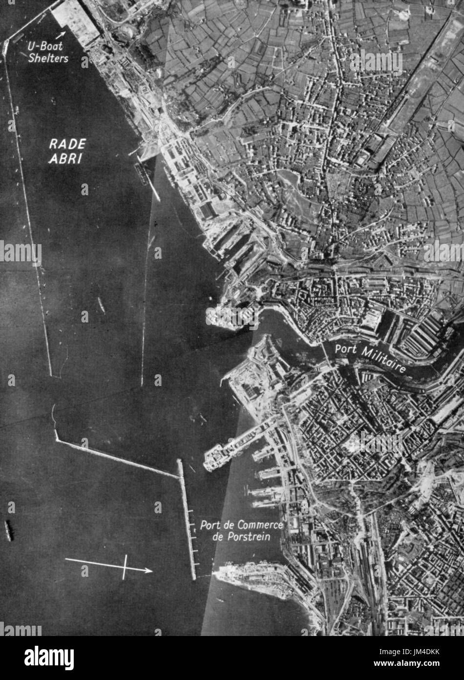 BREST HARBOUR in October 1942 part of a series called Know Your Ports in the RAF magazine Evidence in Camera Stock Photo