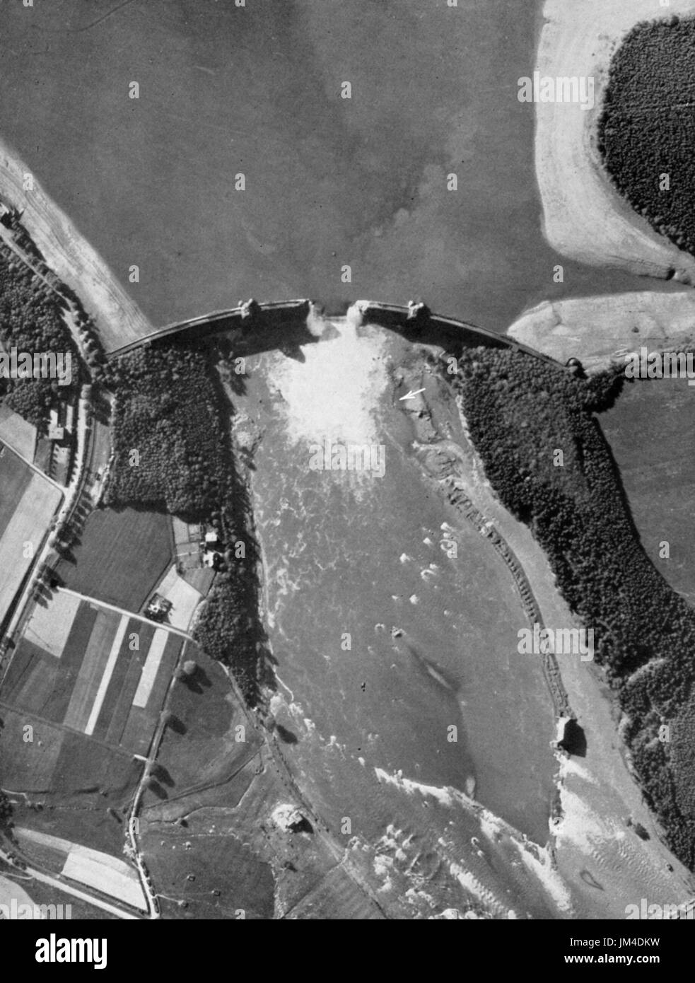 MOHNE DAM, Germany,  breached after the attack on 16-17 May 1943. Photo: Evidence in Camera Stock Photo