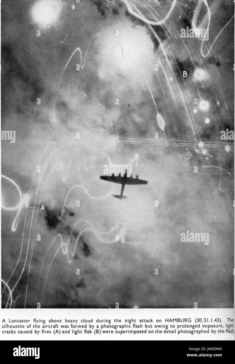 HAM.BURG attack by Bomber Command 30/31 January 1943. From Evidence in Camera Stock Photo