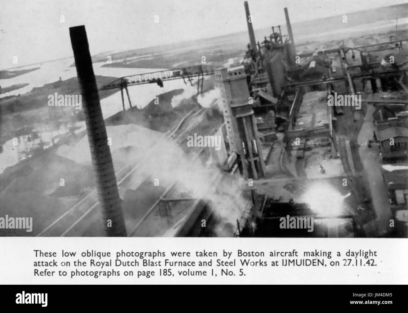 IJMDIDEN, Holland. Royal Dutch steel works attacked 27 November 1942. Photo: Evidence in Camera Stock Photo