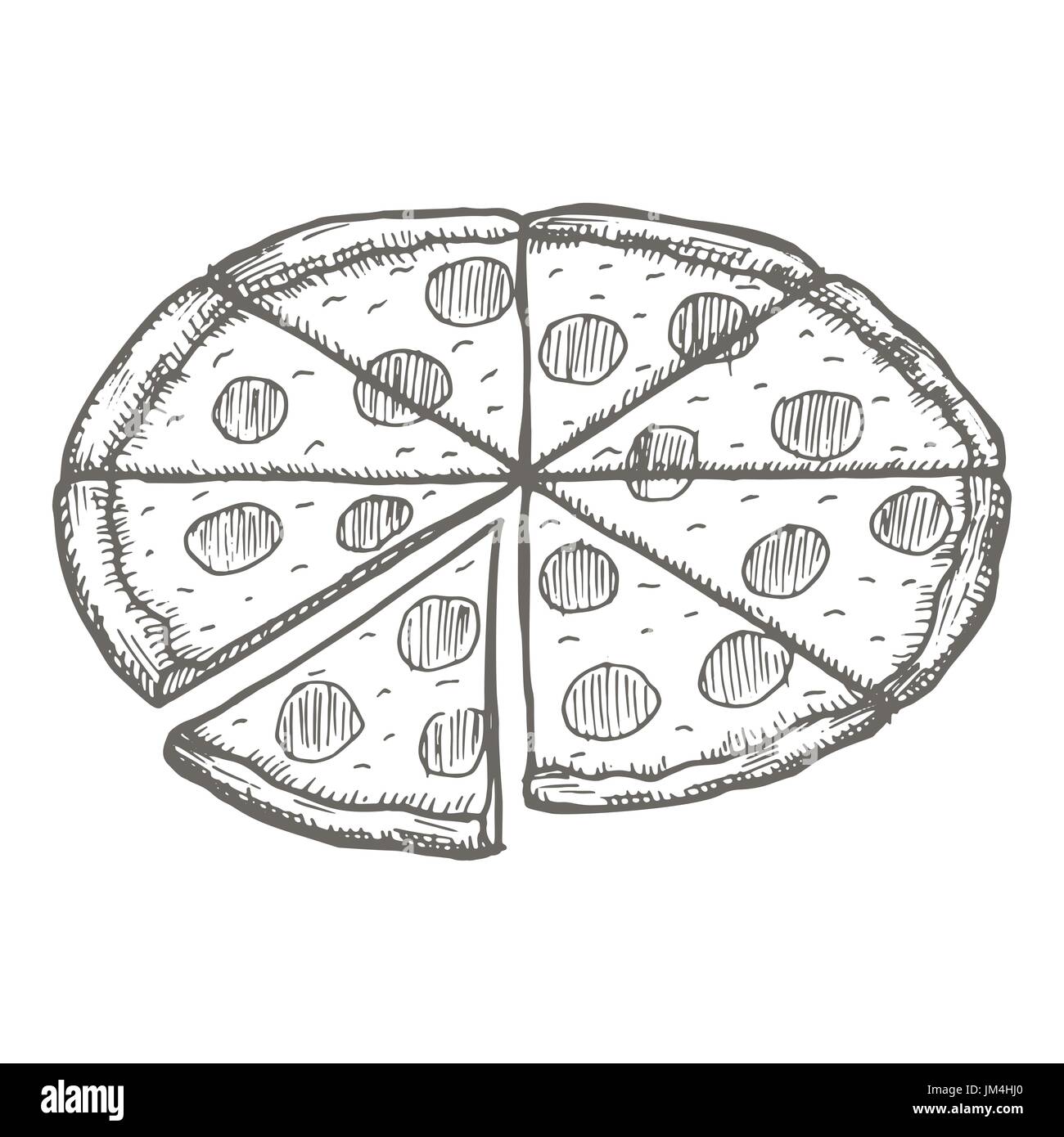 Sketch Vector Pizza slice hand drawing. Pizza... - Stock Illustration  [72366147] - PIXTA