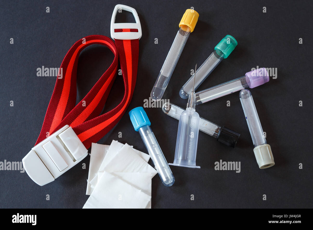 Blood collection sets and syringes in laboratory environment Stock