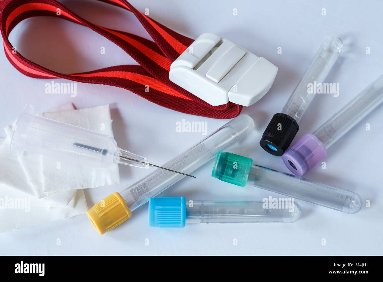 Blood collection sets and syringes in laboratory environment Stock