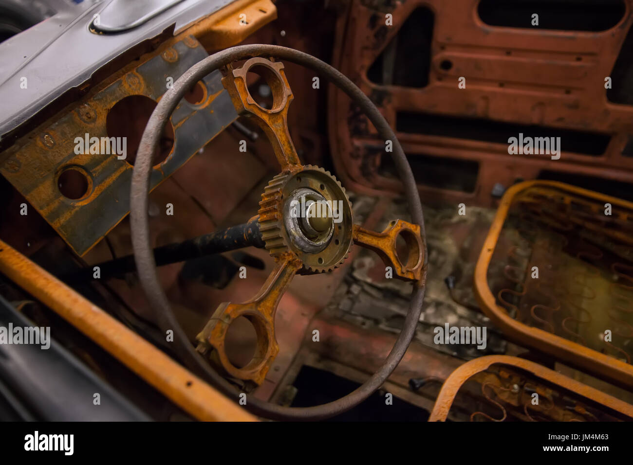 Interior Abandoned Car Scrap Stock Photos & Interior Abandoned Car