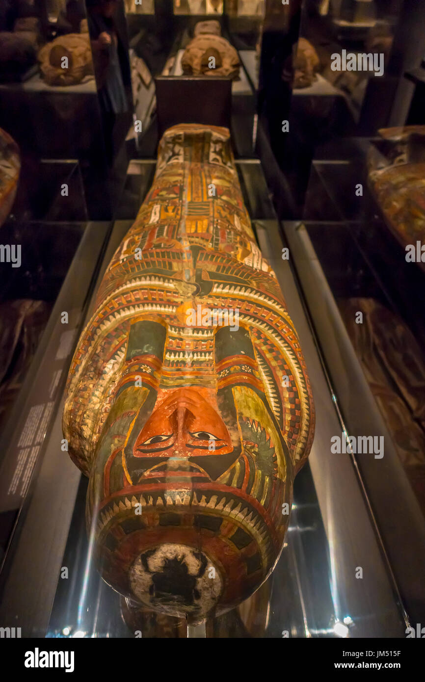 HOUSTON, USA - JANUARY 12, 2017: Beautiful sarcophagus of the Ancient ...