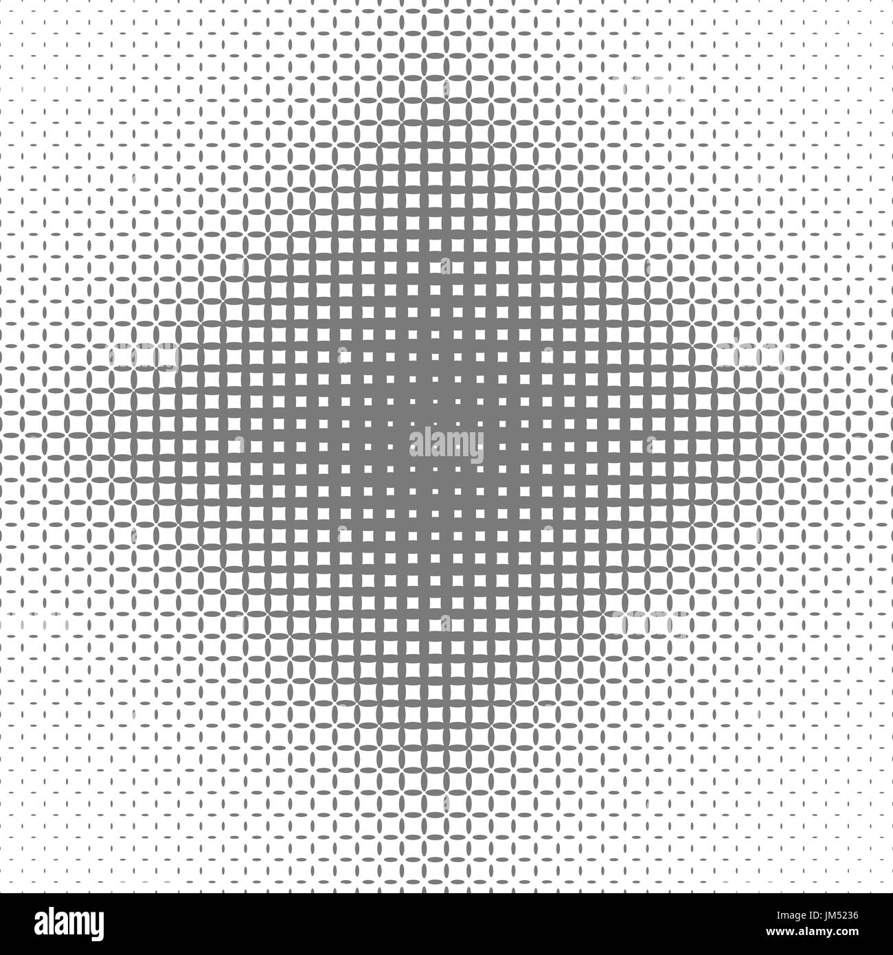 Abstract symmetric halftone ellipse grid pattern background - vector graphic design Stock Vector