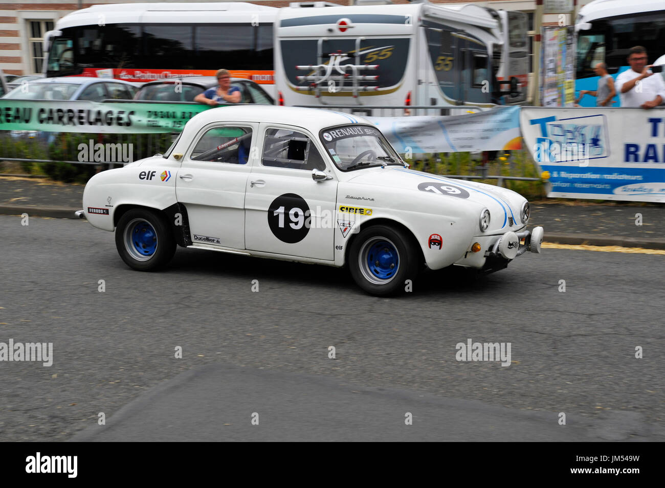 Racing Renault Dauphine at the historic grand prix Bressuire France Stock Photo
